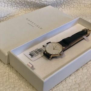 NWT Premium Gloss Black&Gold 26 mm Rosefield watch